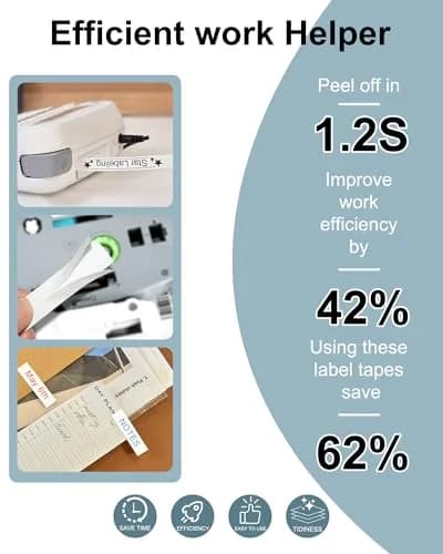 TITBIT Compatible TZe Tape 12mm Laminated White on White | Water-Resistant & Easy Peeling thumbnail 4