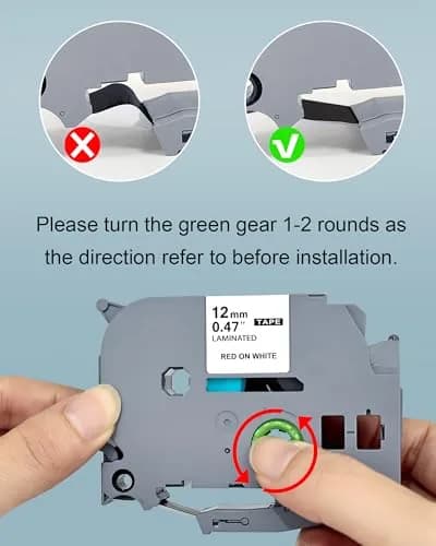 TITBIT Compatible TZe Tape 12mm Laminated White on White | Water-Resistant & Easy Peeling thumbnail 9
