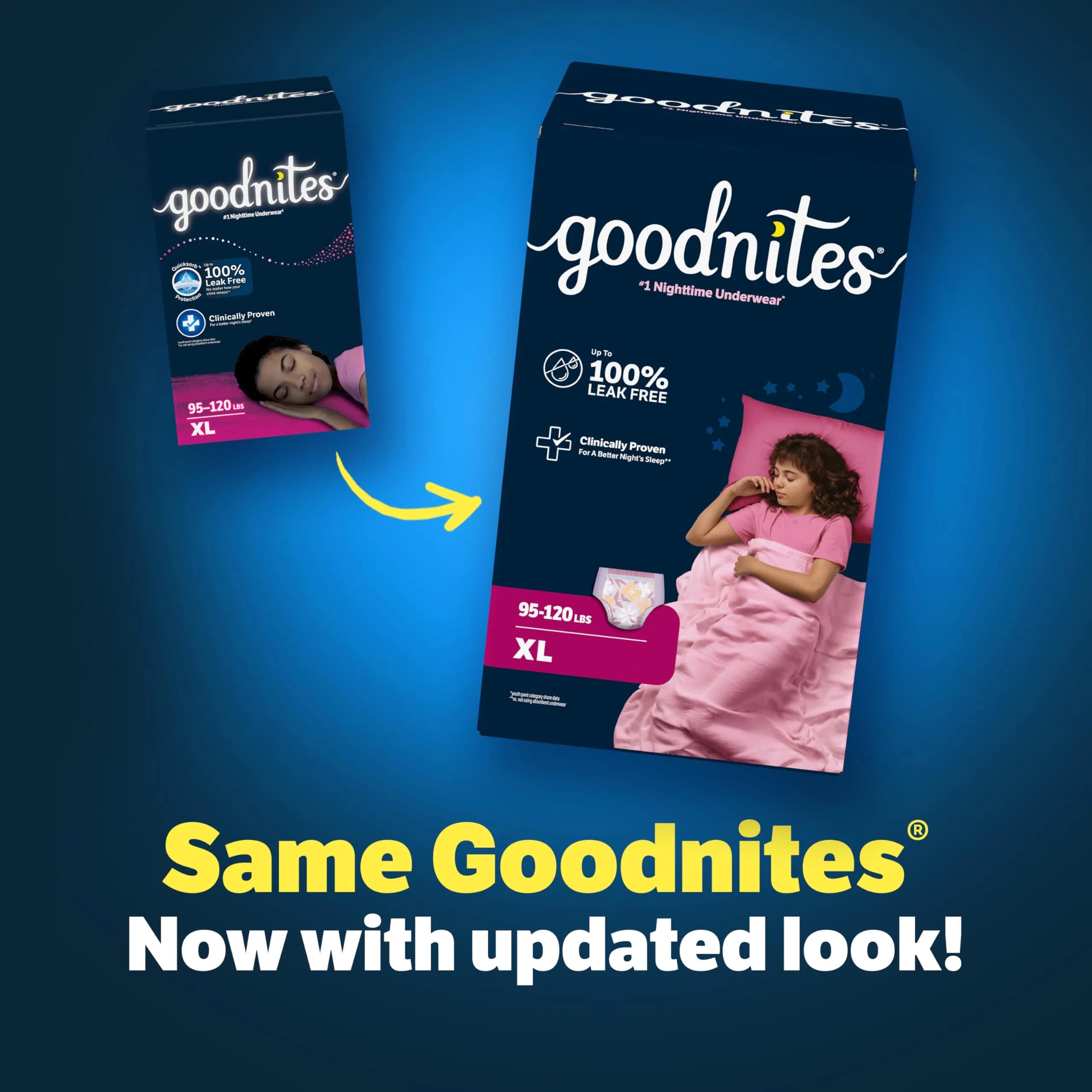 Goodnites Girls' Nighttime Underwear XL (95-120 lbs) | Leak-Free Protection for Confident Nights - view 3