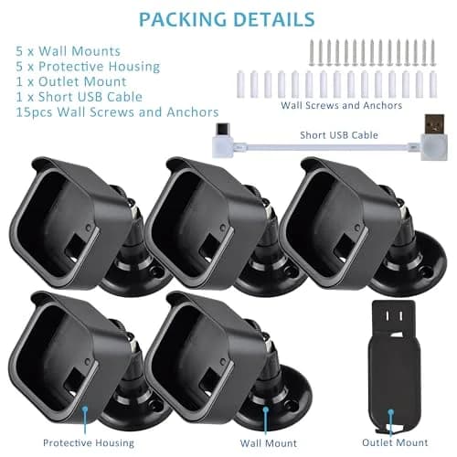 GoHonor Blink Outdoor Camera Mount Bracket 5-Pack with Sync Module Outlet Mount | Weatherproof ABS Plastic thumbnail 7