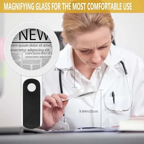 JMH Magnifying Glass with Light, 3.15 inch Lens | 18 LED Lights with 3 Modes thumbnail 7