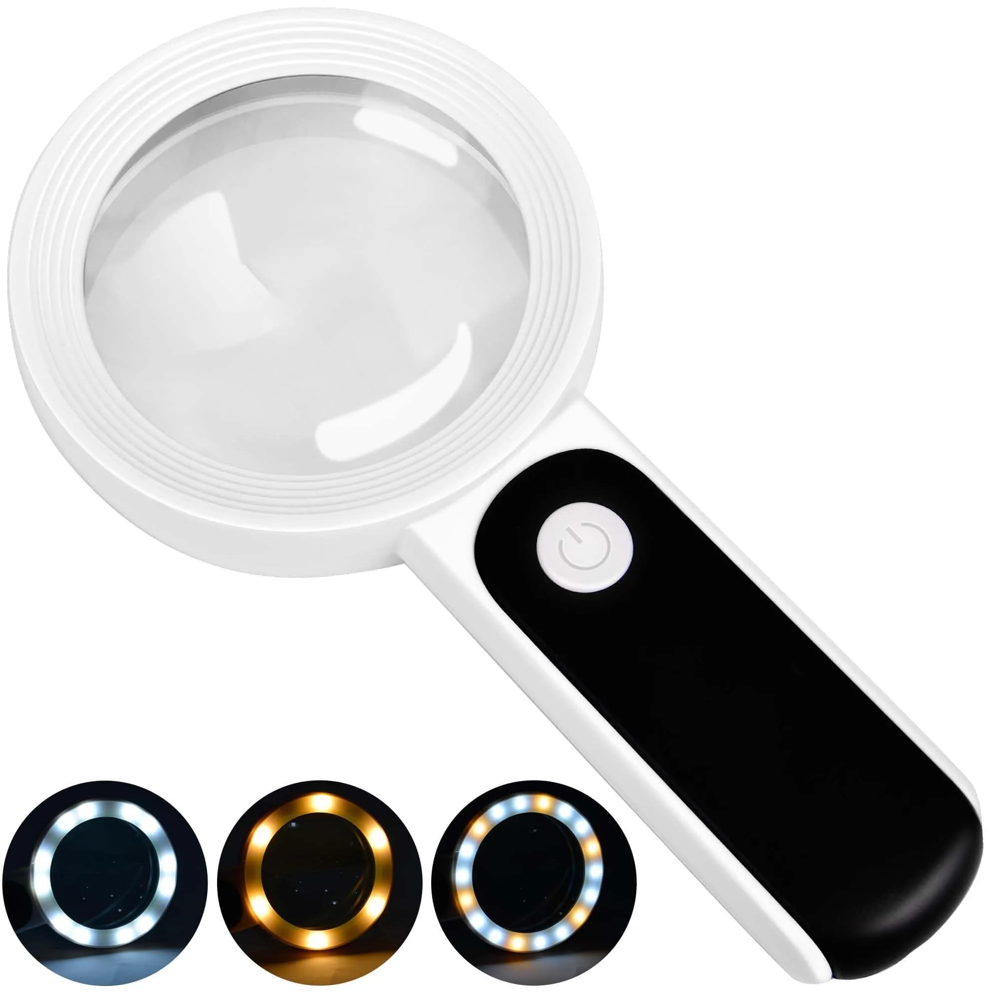 JMH Magnifying Glass with Light, 3.15 inch Lens | 18 LED Lights with 3 Modes - main product image