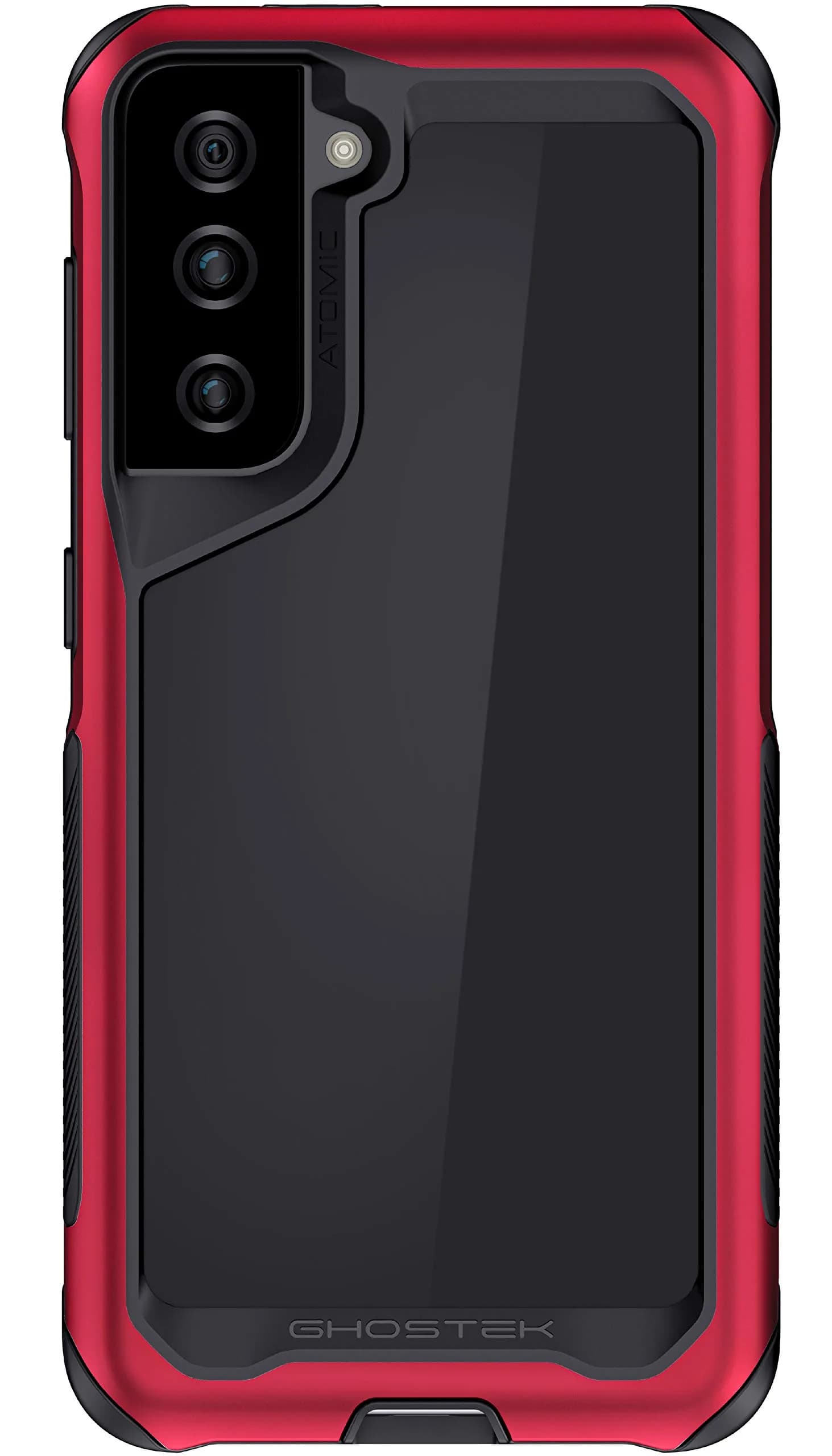 Ghostek Atomic Slim Samsung Galaxy S21 Case - Heavy Duty Aluminum Bumper Clear Back Cover - Shock-Absorbing Phone Case for Galaxy S21 5G (6.2")