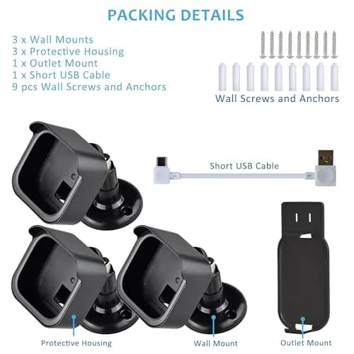 GoHonor 3-Pack Blink Outdoor Camera Mount Bracket with Sync Module Outlet Mount | Weatherproof ABS Plastic, 360° Rotation, Easy Install thumbnail 7