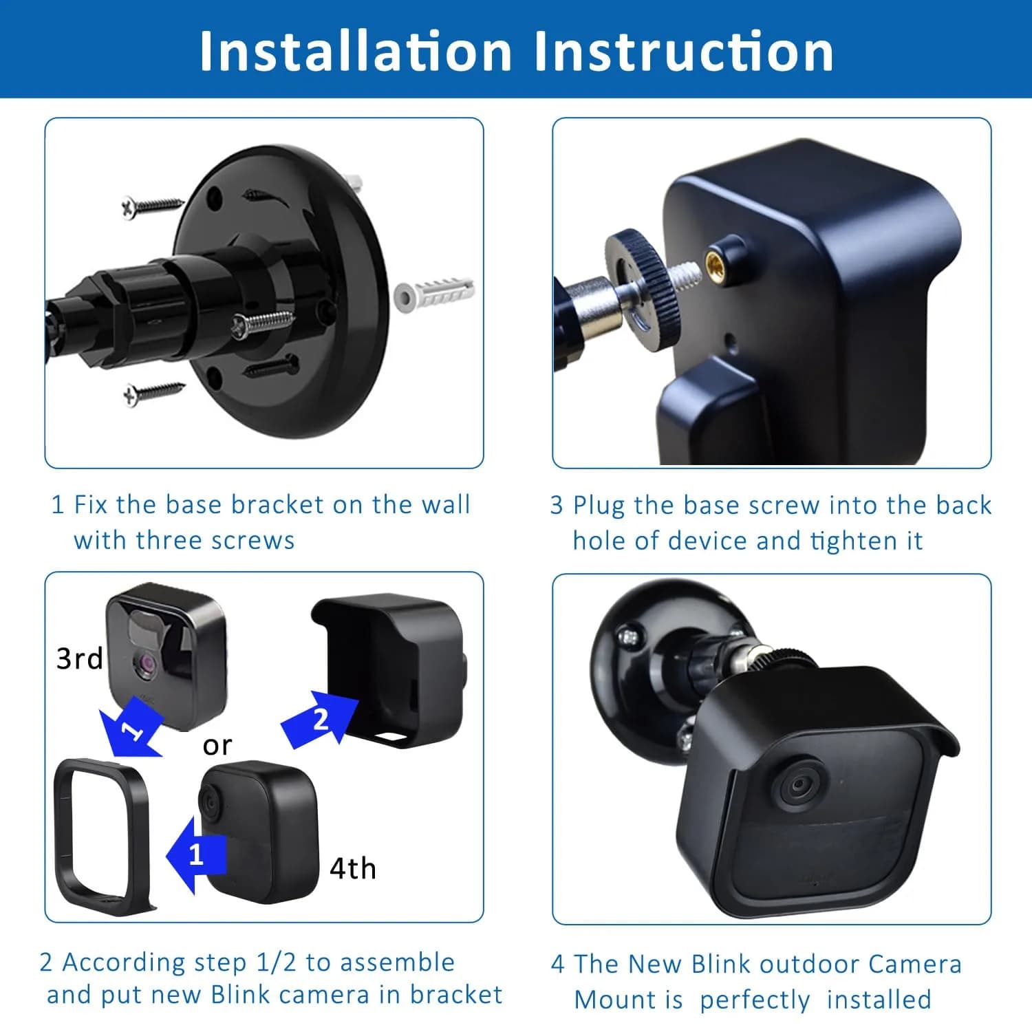 GoHonor 3+1 Pack Blink Outdoor Camera Mount Bracket with Sync Module Outlet Mount - view 4