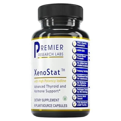 Premier Research Labs XenoStat - Thyroid Supplement - 90 Capsules | Natural Thyroid Support with Iodine & Plant Extracts thumbnail 1