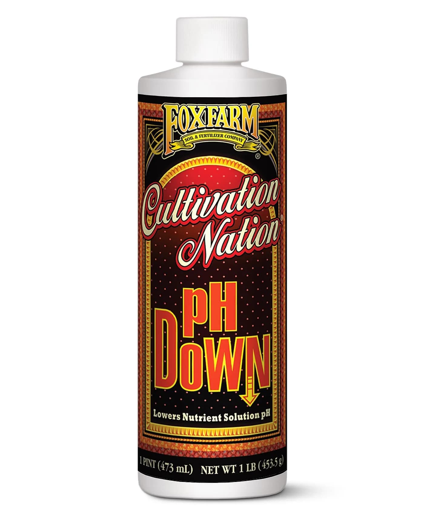 FoxFarm Cultivation Nation pH Down for Plants’ Nutrient Solutions 1 Pint | Formulated with Citric Acid for Soil & Hydroponics — 1 Pint