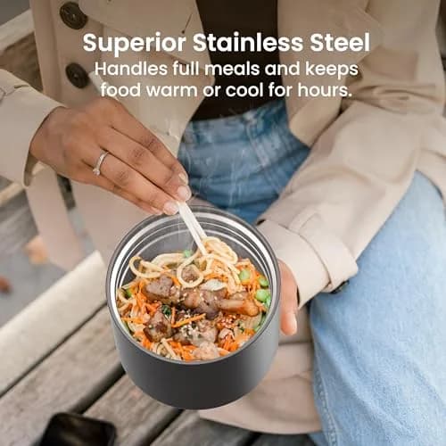 Bentgo Stainless Steel Insulated Food Container, Leak-Proof, 19 fl oz | Triple-Layer Vacuum Insulation for Hot & Cold Meals thumbnail 2