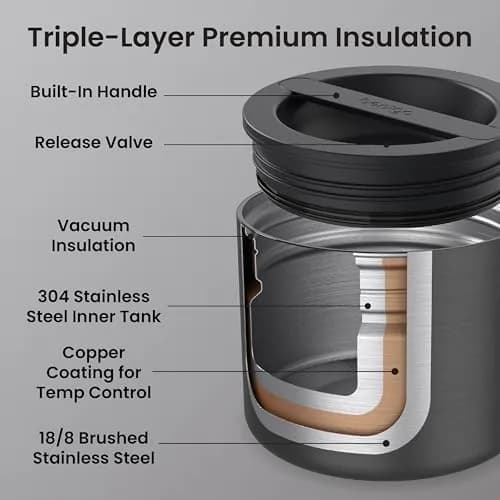 Bentgo Stainless Steel Insulated Food Container 19 fl oz | Leak-Proof, Triple-Layer Vacuum Insulation, Durable & Food-Grade thumbnail 5