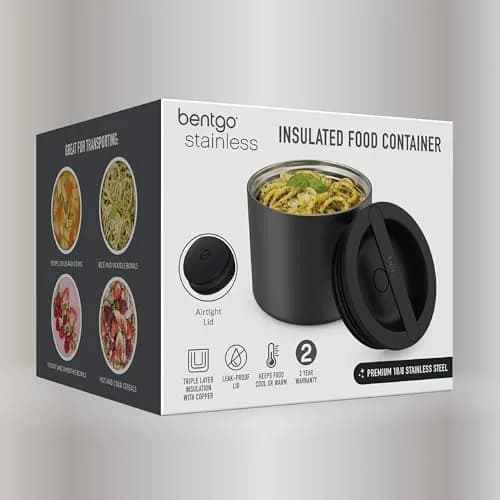 Bentgo Stainless Steel Insulated Food Container 19 fl oz | Leak-Proof, Triple-Layer Vacuum Insulation, Durable & Food-Grade thumbnail 8