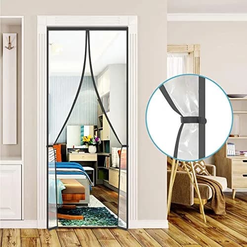 SANJIANKER Transparent Insulated Curtain-Magnetic Thermal Cover | Self-Closing Privacy Screen for Doors Up to 36" x 82" thumbnail 6