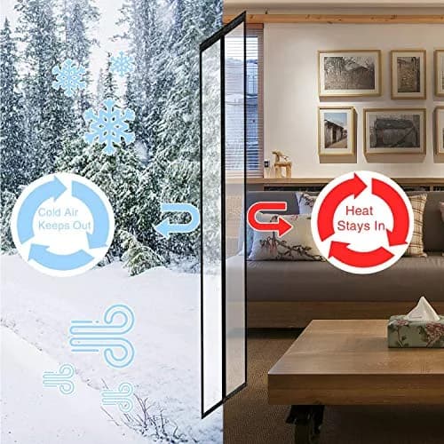 SANJIANKER Transparent Insulated Curtain-Magnetic Thermal Cover | Self-Closing Privacy Screen for Doors Up to 36" x 82" thumbnail 8