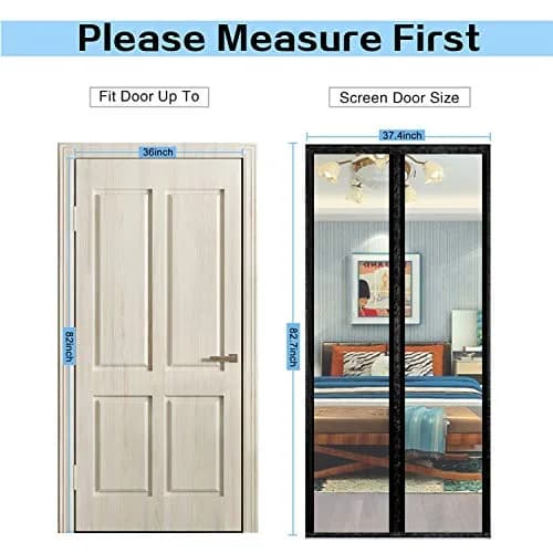 SANJIANKER Transparent Insulated Curtain-Magnetic Thermal Cover | Self-Closing Privacy Screen for Doors Up to 36" x 82" thumbnail 3