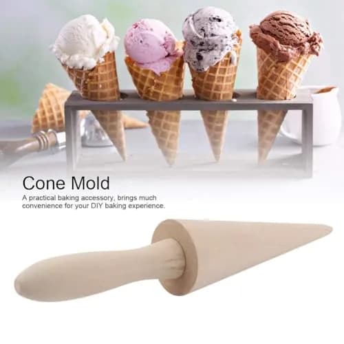 HERCHR Natural Wood Cone Roller for Pizzelles, Krumkakes & Ice Cream Cones | 23cm (9.1in) thumbnail 5