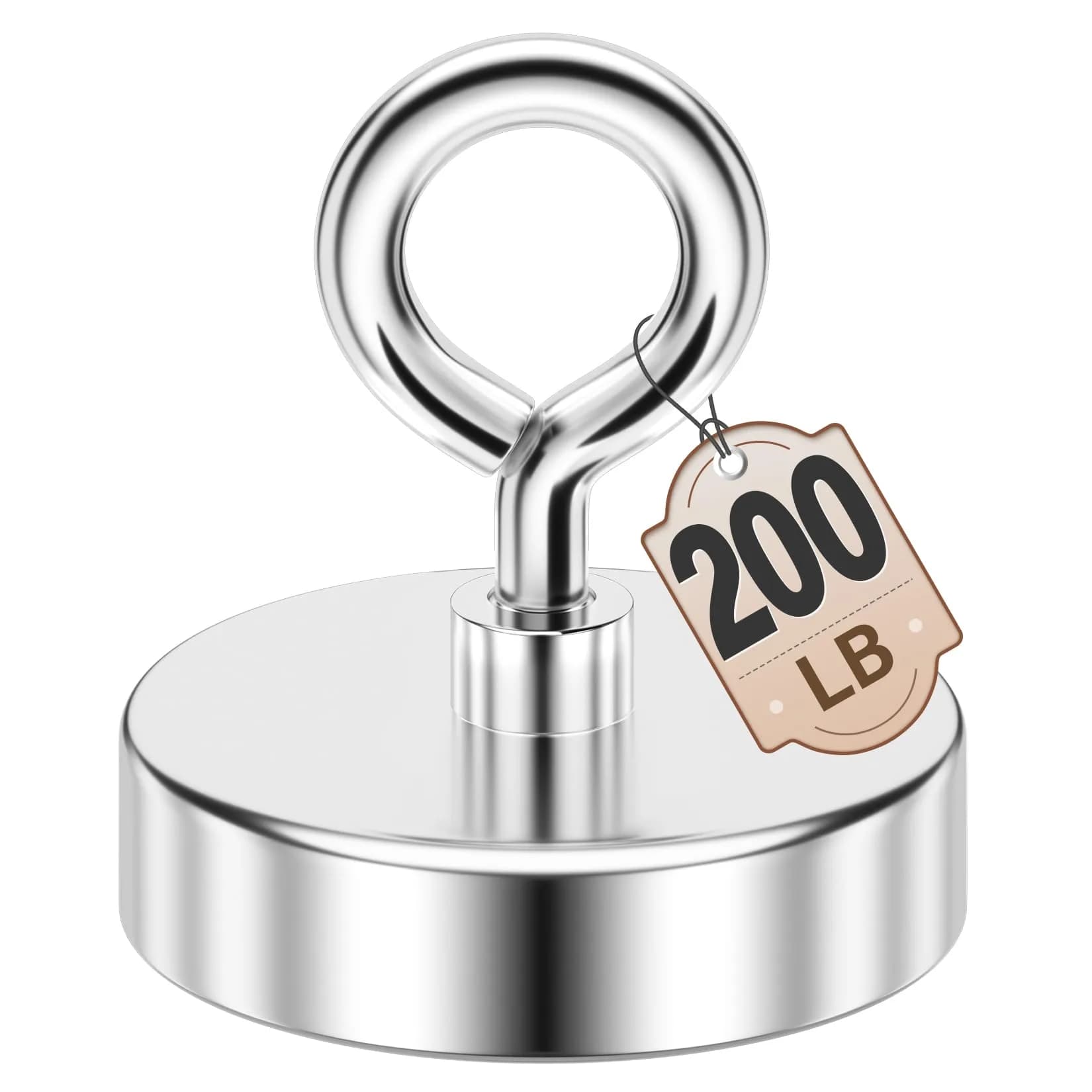 FINDMAG 200 LBS Fishing Magnet 45mm (1.76 Inch) Diameter | Strong Neodymium Metal Pickup Tool with Eyebolt — 1.76 inches (45mm)