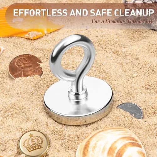 FINDMAG 200 LBS Fishing Magnet 45mm (1.76 Inch) Diameter | Strong Neodymium Metal Pickup Tool with Eyebolt thumbnail 7