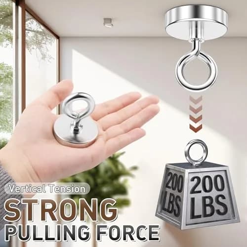 FINDMAG 200 LBS Fishing Magnet 45mm (1.76 Inch) Diameter | Strong Neodymium Metal Pickup Tool with Eyebolt thumbnail 9