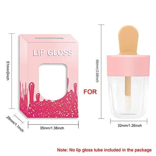 ANZKA Pink Lip Gloss Boxes 15 Pack Ice Cream Shaped | Premium Packaging for Lip Gloss Tubes thumbnail 2