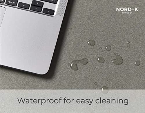 Nordik Leather Desk Mat - Alaskan Gray - Large Leather Desk Pad 35x17 in | Waterproof, Ergonomic & Premium thumbnail 5