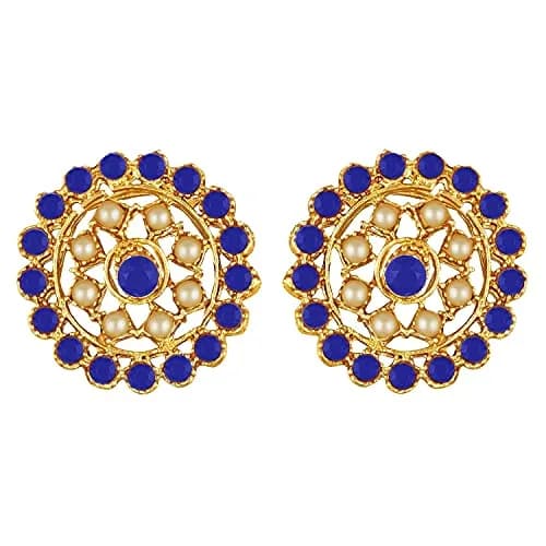 I Jewels Gold Plated Beaded Choker Set with Moti Work & Earrings, 21cm Necklace, 58g | Traditional Indian Bridal Jewelry thumbnail 6