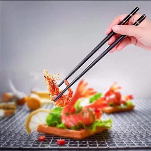 VIWIK Gold Reusable Chopsticks Set | Fiberglass, BPA-Free, Anti-Slip, Dishwasher Safe, 9.6 Inch thumbnail 6