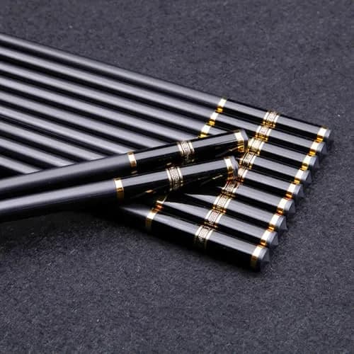 VIWIK Gold Reusable Chopsticks Set | Fiberglass, BPA-Free, Anti-Slip, Dishwasher Safe, 9.6 Inch thumbnail 2