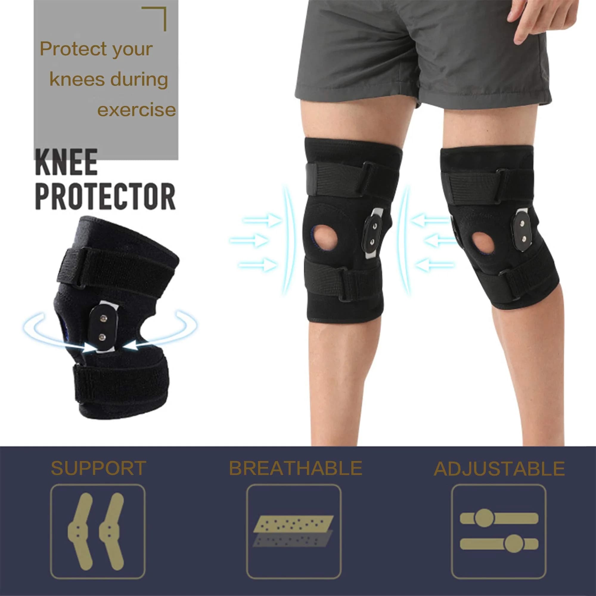 GONAIREY Decompression Knee Brace Medium (270g / 0.6lb) | Stable Support for ACL, Arthritis, Meniscus Tear Pain - view 2