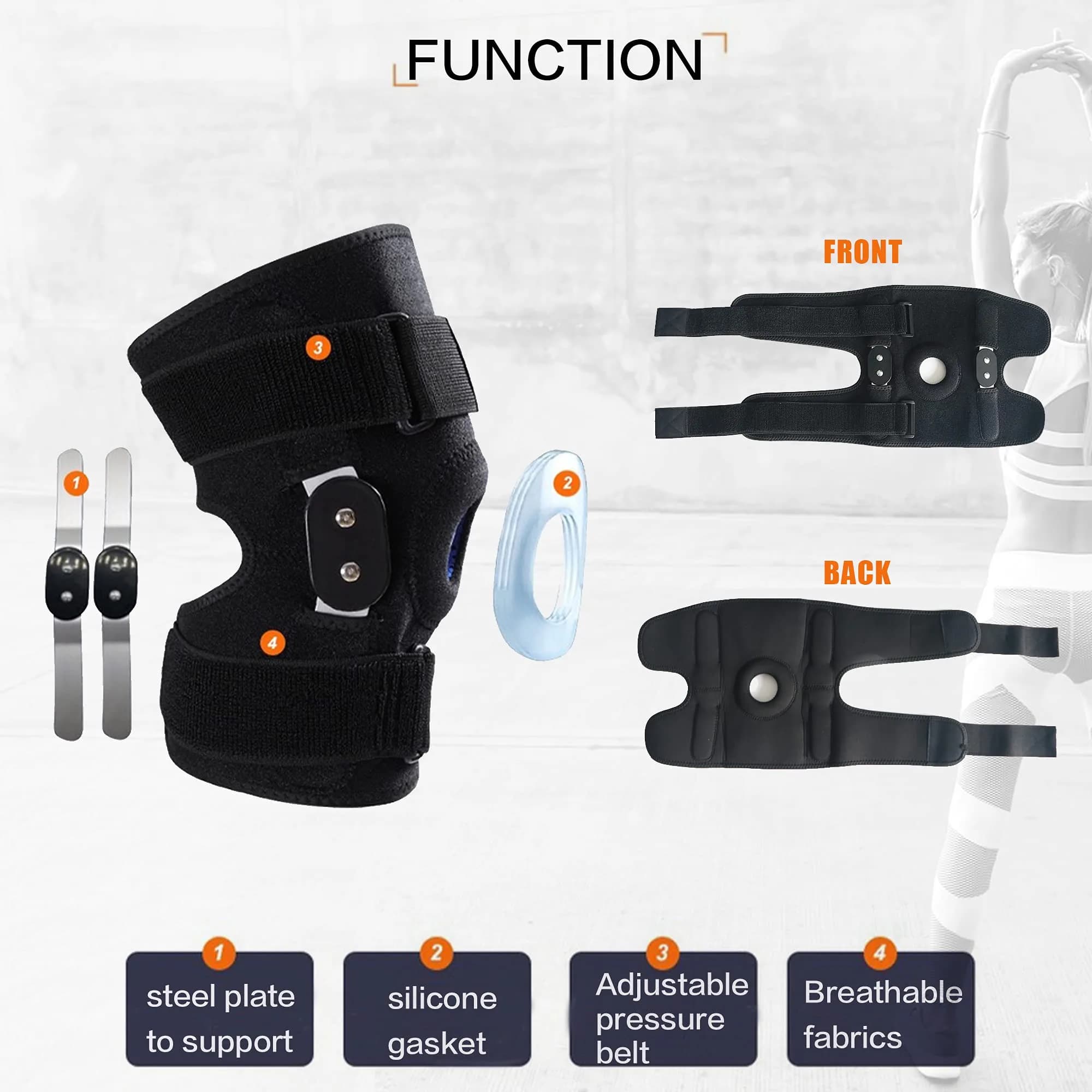 GONAIREY Decompression Knee Brace Medium (270g / 0.6lb) | Stable Support for ACL, Arthritis, Meniscus Tear Pain - view 3