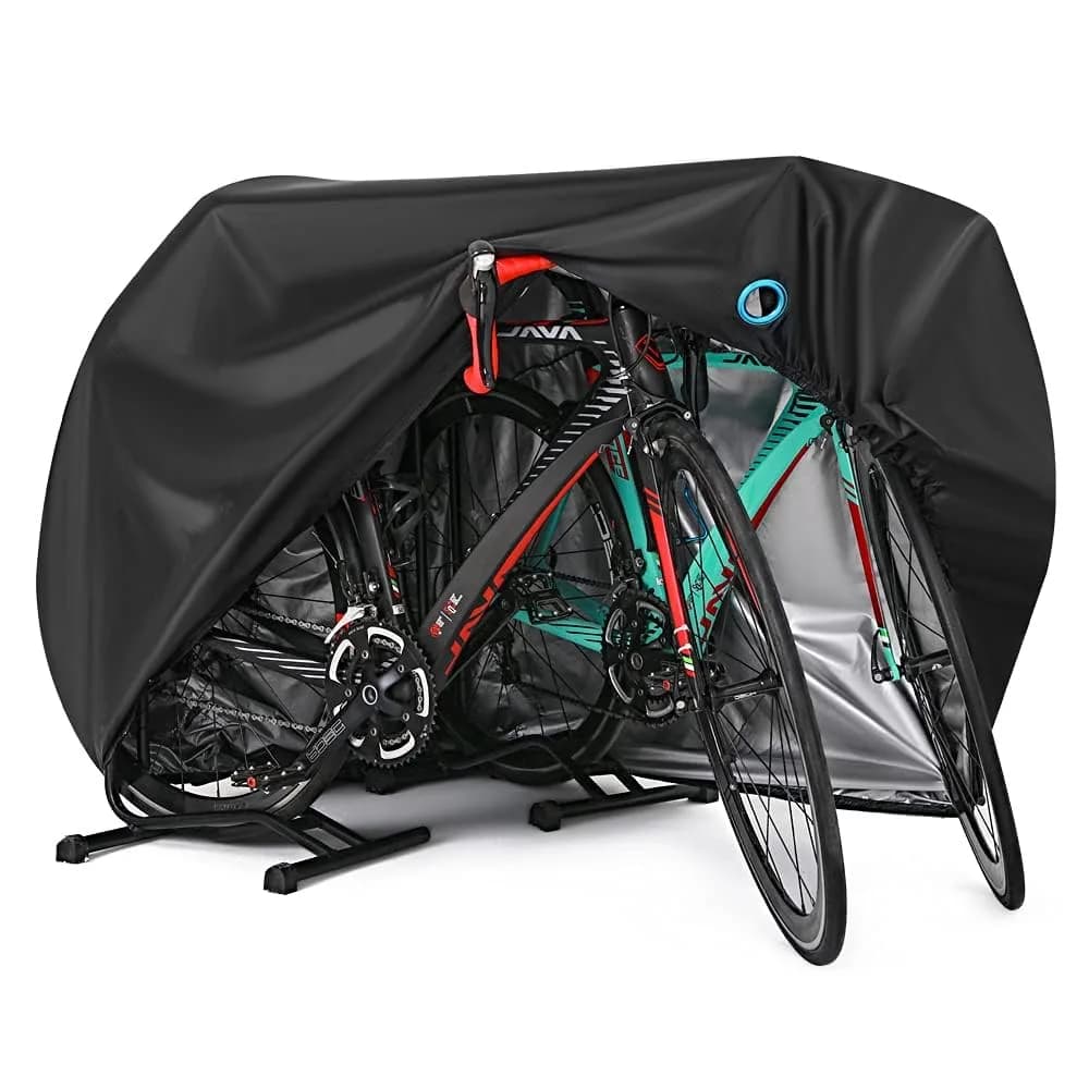 Hanmir Bike Cover Waterproof Outdoor, Bicycle Cover with Bag for 2-3 Bikes | Heavy-Duty, Windproof & UV Resistant