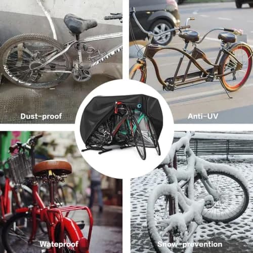 Hanmir Bike Cover Waterproof Outdoor, Bicycle Cover with Bag for 2-3 Bikes | Heavy-Duty, Windproof & UV Resistant thumbnail 7