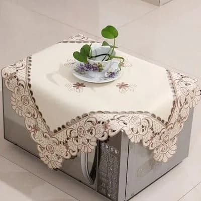 WELLYUK Embroidered Brown Flower Tablecloth 55cm (22 Inch) Square | Vintage Lace Style for Dining & Home Decor thumbnail 5