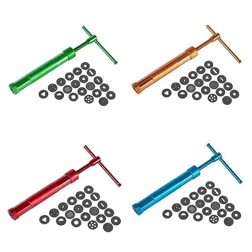 YAMHOHO Stainless Steel Clay Extruder Set 16.5cm | 20 Interchangeable Discs for Ceramics & Pastry (Green) thumbnail 7