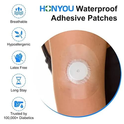 HONYOU Libre Sensor Covers 60-Pack | Waterproof, Hypoallergenic Adhesive Patches for Libre 2/3 thumbnail 6