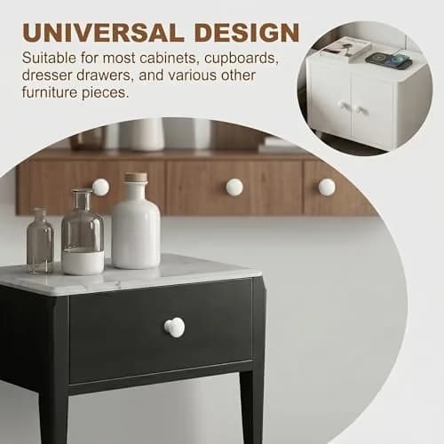 OctinPris White Ceramic Cabinet Knobs 4 Pack | Durable, Easy Install, Suitable for Kitchen & Furniture thumbnail 7