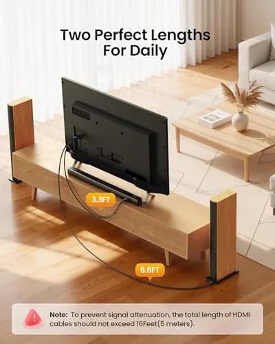 Silkland 8K HDMI 2.1 ARC/eARC Cable 2.03m (6.6ft) | Supports 48Gbps, 8K@60Hz, 4K@120Hz thumbnail 8