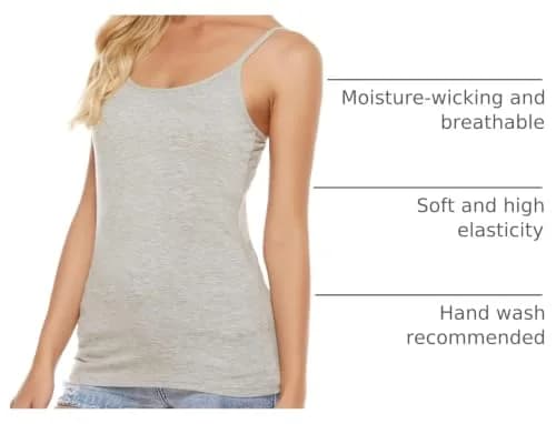 BQTQ Women's Camisole Tank Tops 5 Pack | Spaghetti Strap Undershirts, L thumbnail 4