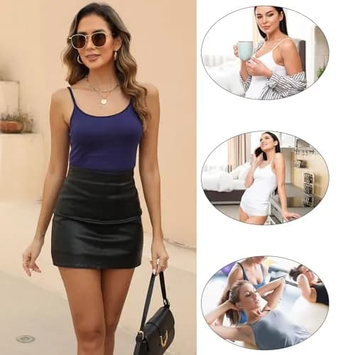 BQTQ Women's Camisole Tank Tops 5 Pack | Spaghetti Strap Undershirts, L thumbnail 7