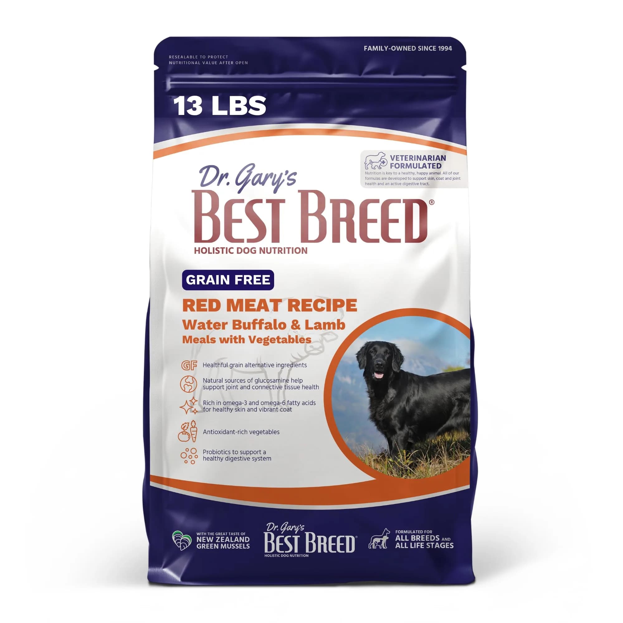 Best Breed Grain Free Red Meat Dog Food 13lbs | Holistic, Slow-Cooked in USA