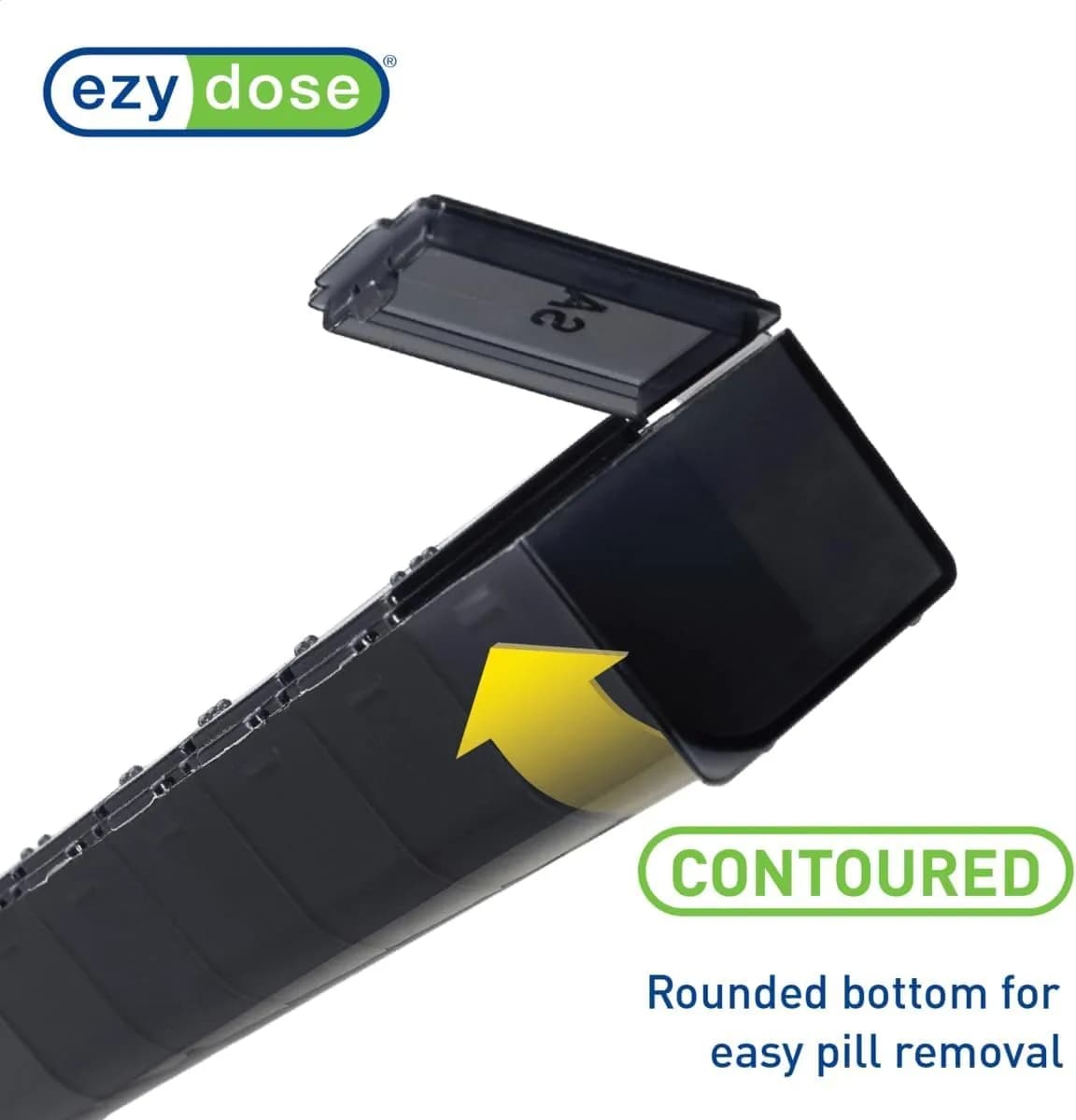 Ezy Dose Weekly Pill Organizer, Large Medicine Planner, Black | 7-Day Compartment Medicine Case - view 2