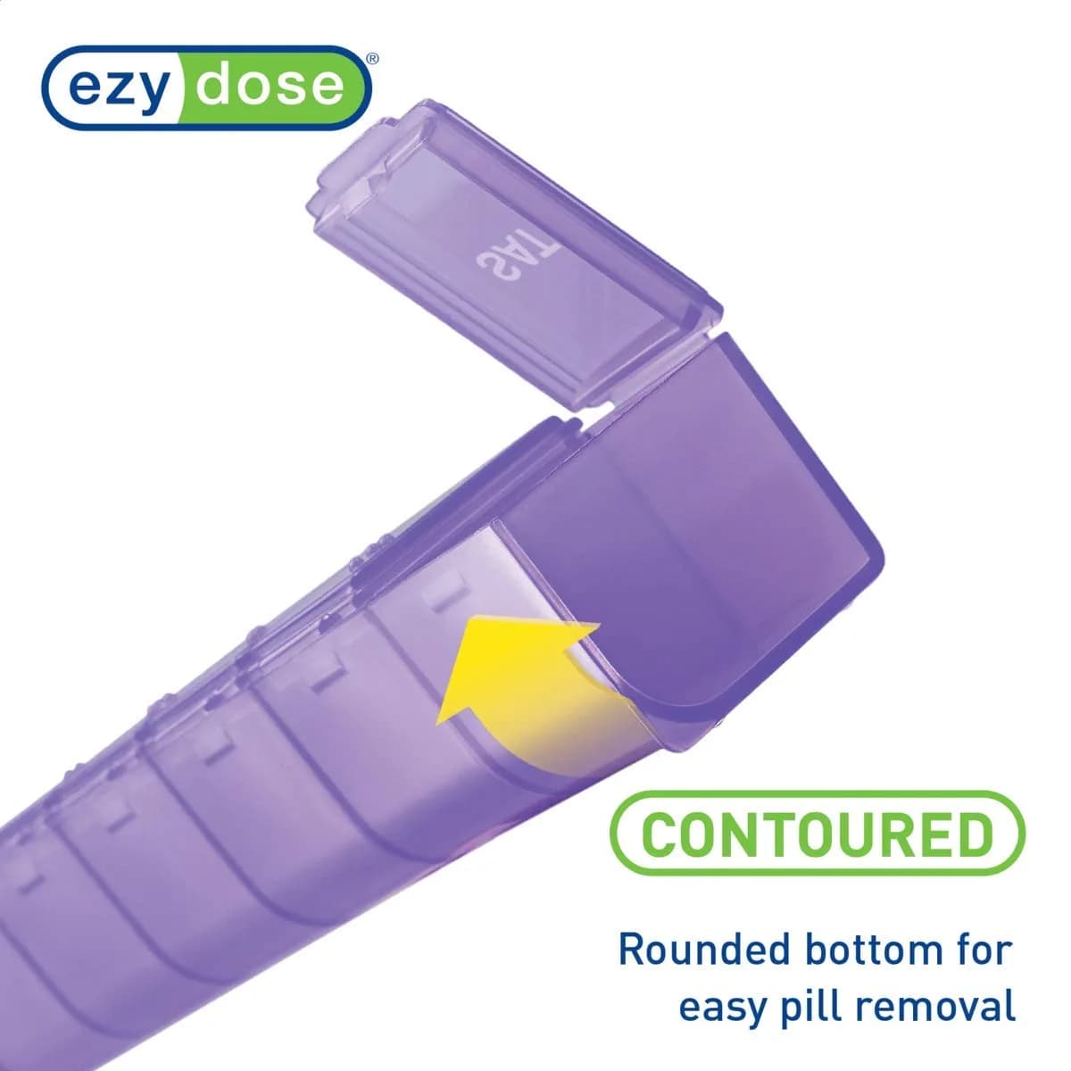 EZY DOSE Weekly 7-Day Pill Organizer Large Medicine Planner Purple | 7 Compartments - view 4