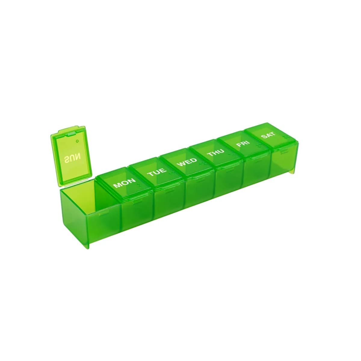 EZY DOSE Weekly Pill Organizer, Large Medicine Planner, Green | 7-Day Sunday-Saturday Layout - main product image
