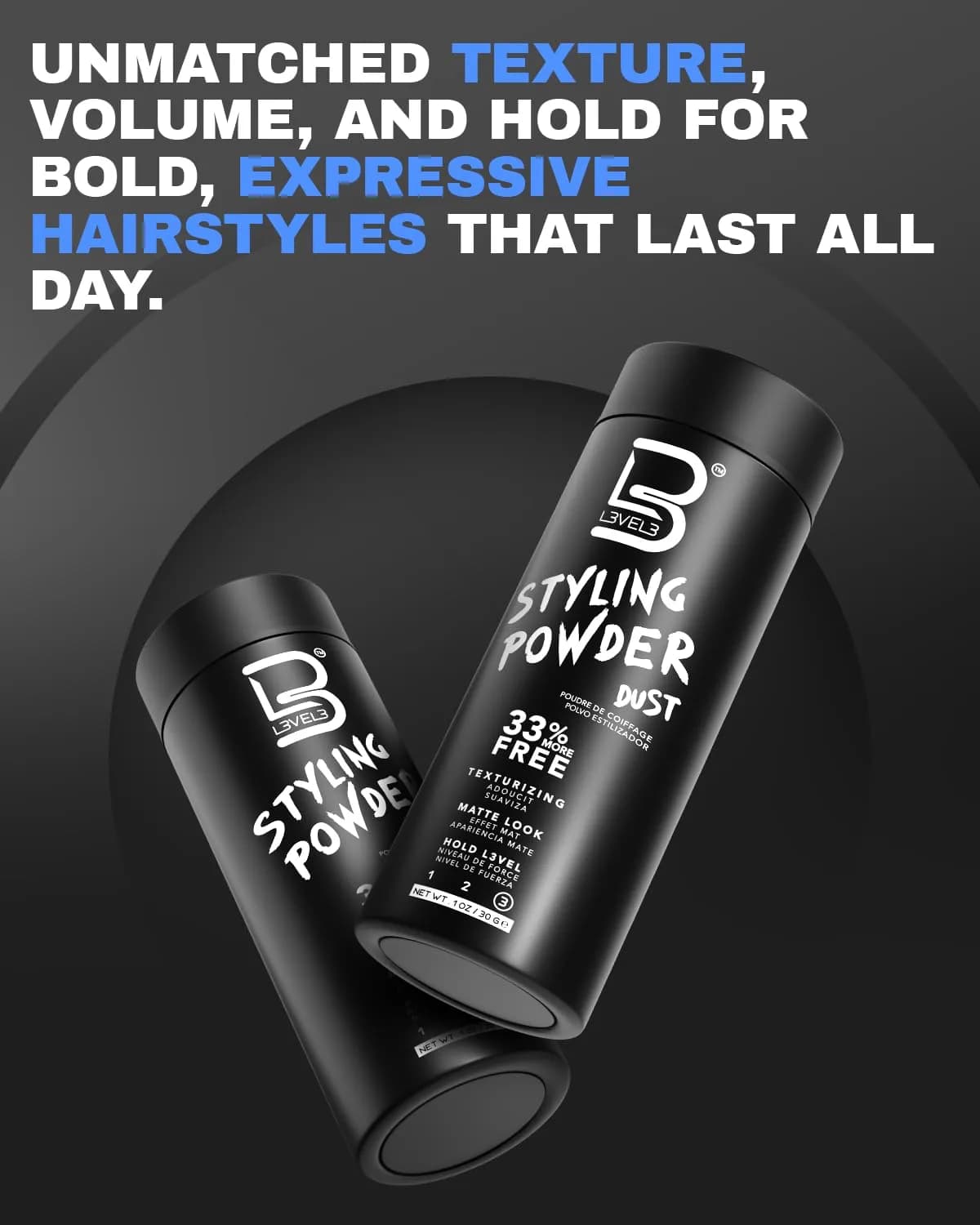 L3 Styling Powder for Men - Natural Look, Medium Hold, Volume & Texture - Small Size (30g) - view 6