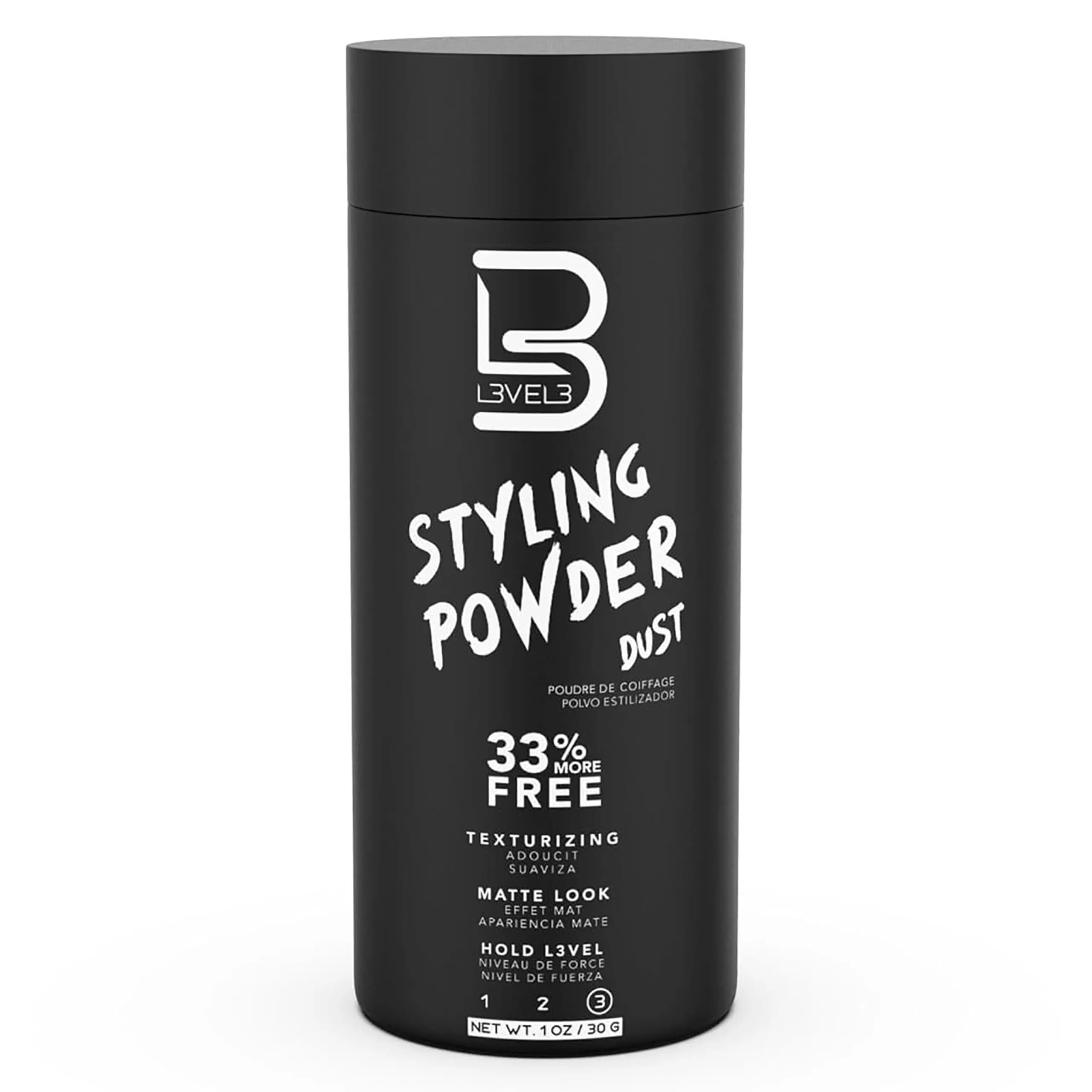 L3 Level 3 Hair Texture Powder for Men, Volume, Natural Look, 30g (1.05 oz) | Matte Finish Styling Agent - main product image