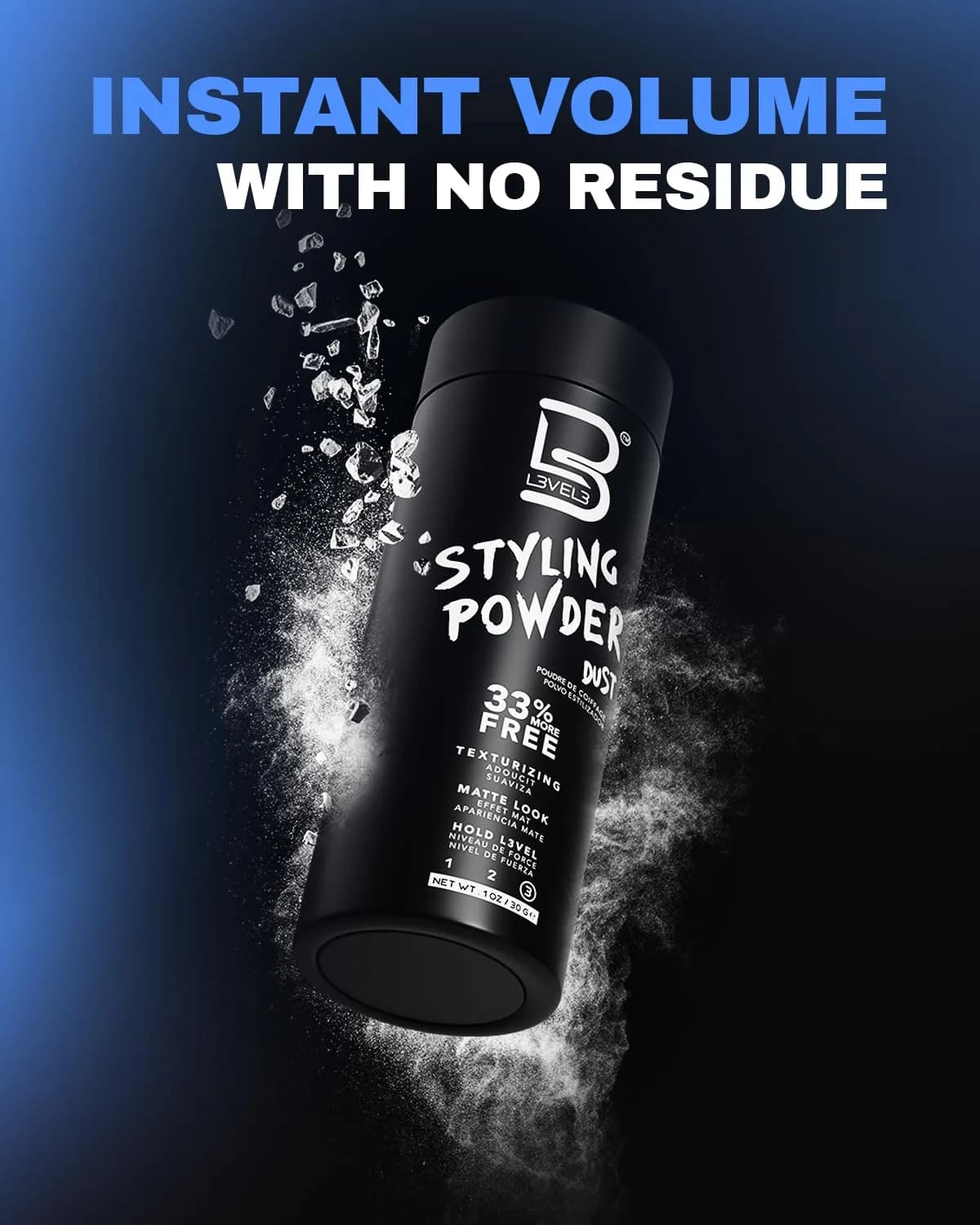 L3 Styling Powder for Men - Natural Look, Medium Hold, Volume & Texture - Small Size (30g) - view 3