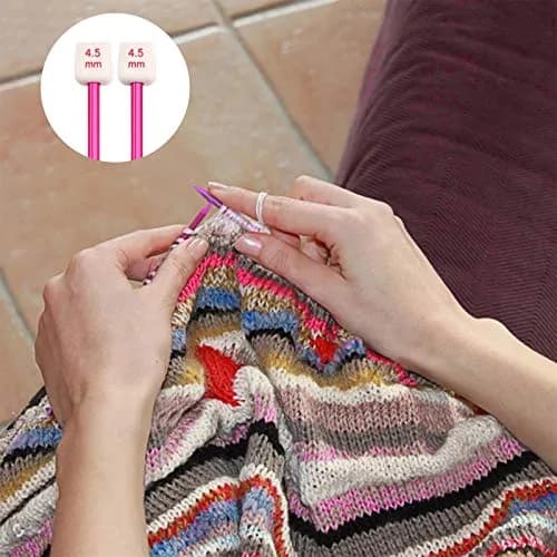BCMRUN 28Pcs/14 Pairs Stainless Steel Knitting Needles Set, 35cm (13.8 Inches) | 14 Sizes 2.0mm-10.0mm thumbnail 4