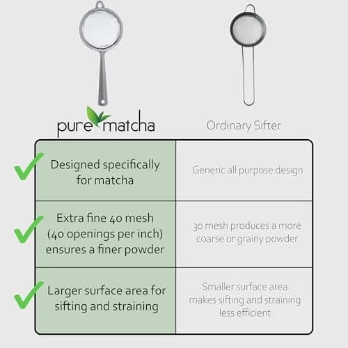 Pure Matcha Sifter | Fine Mesh Tea Strainer | Stainless Steel | 18 cm (7.1 in) thumbnail 4