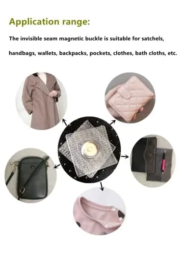 XILEWHZF Hidden Sew Magnetic Snaps 1.18 Inch (3cm) | 30 Pairs Invisible Purse Closure Fasteners | Strong PVC Magnet for DIY Craft Sewing thumbnail 5