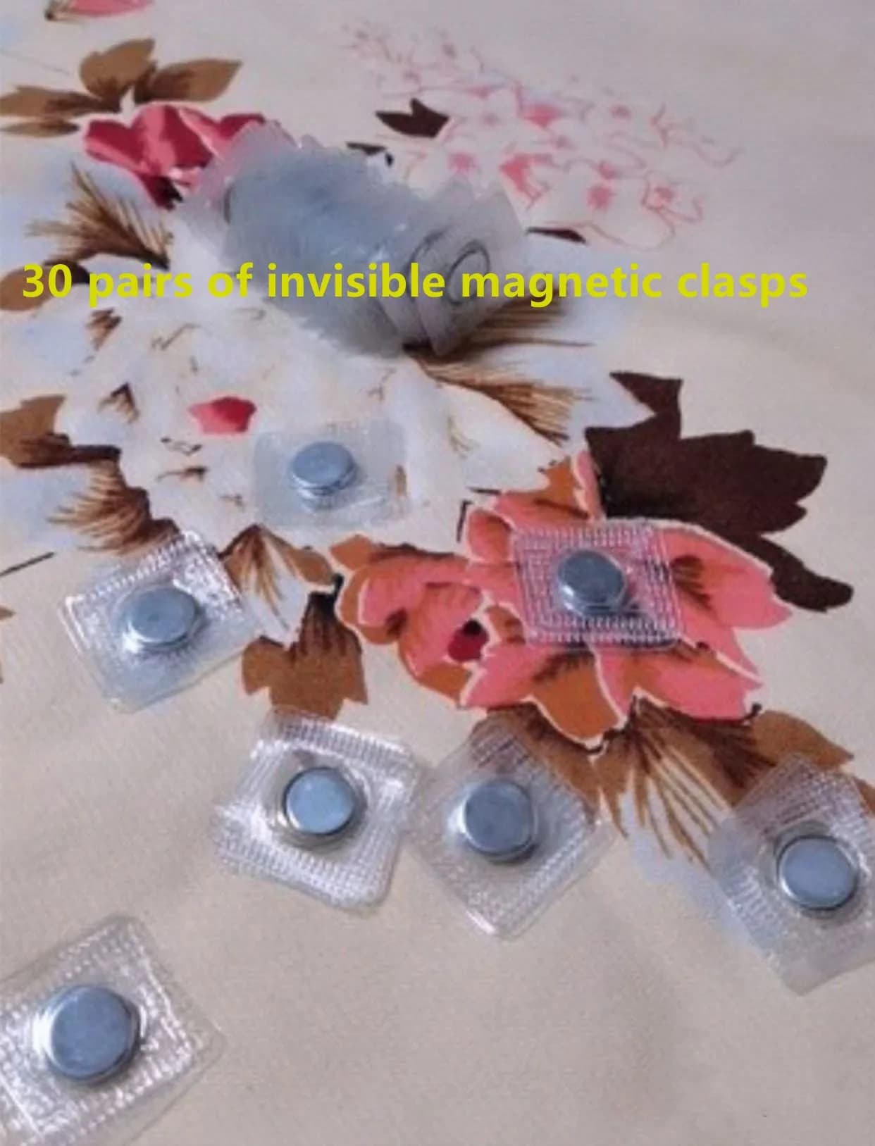 XILEWHZF Hidden Sew Magnetic Snaps 1.18 Inch (3cm) | 30 Pairs Invisible Purse Closure Fasteners | Strong PVC Magnet for DIY Craft Sewing - view 6