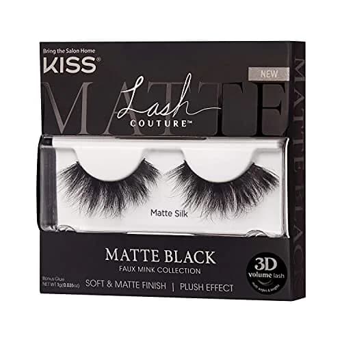 KISS Lash Couture Matte Black Faux Mink Collection False Eyelashes, 1 Pair | Matte Silk Style, 3D Volume, Reusable thumbnail 2