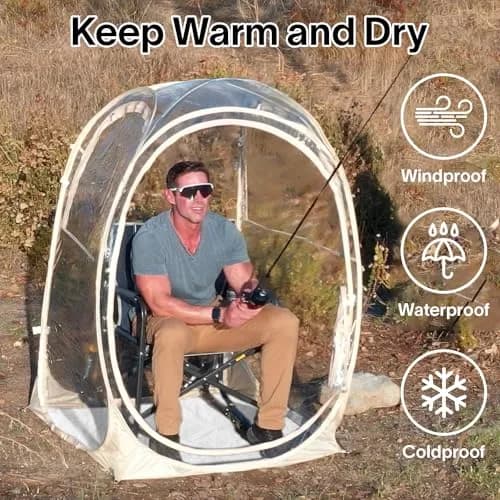 PrivatePod Sports Pod Pop-Up Weather Tent 40"x40"x62" | Cold Weather Sports Shelter for Outdoor Games thumbnail 8